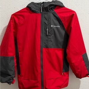 Columbia Kids Red and Black Rain Jacket